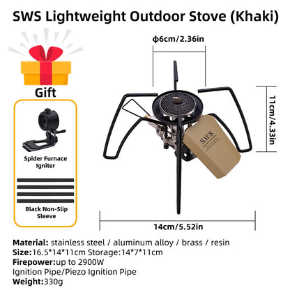 WELLHIKE New SWS Lightweight Outdoor Stove Spider Stove Folding mini Cassette Stove Camping Tableware BBQ Outdoor Tabletop Stove