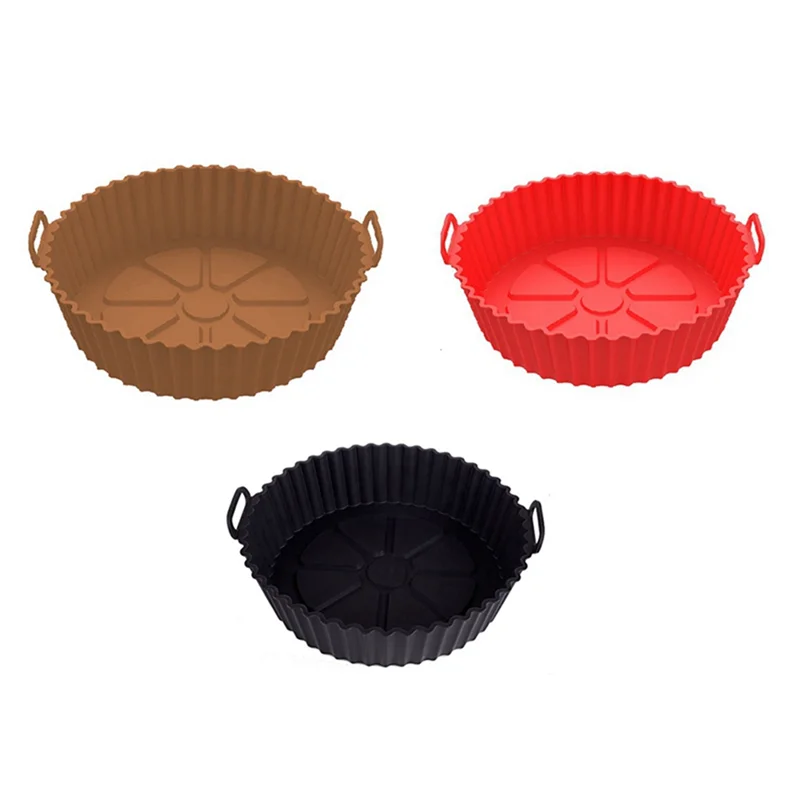 Air Fryer Silicone Lining, Silicone Air Fryer Lining Plug-In, Silicone Basket Bowl Pot, Reusable Baking Tray and Oven