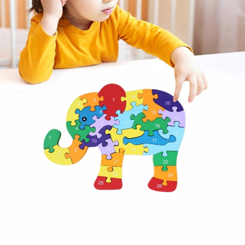 Wooden Puzzles for Kids,Toddler Number/Alphabets Puzzle,Wooden Animal Puzzles