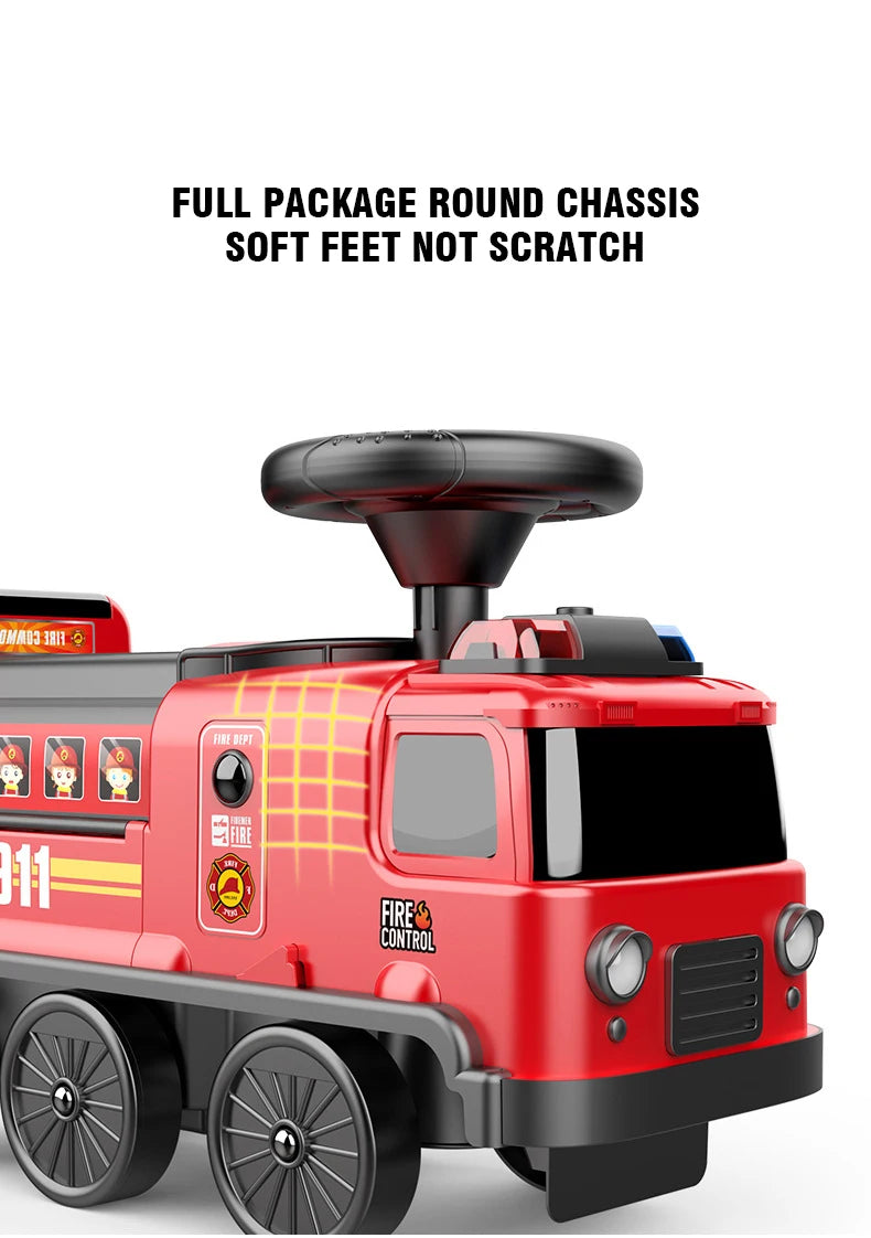 Electric Ride On Car Kids Toy Electric Locomotive 2In1 Multifunctional Engine Truck Diecast Educational Game Children Gift