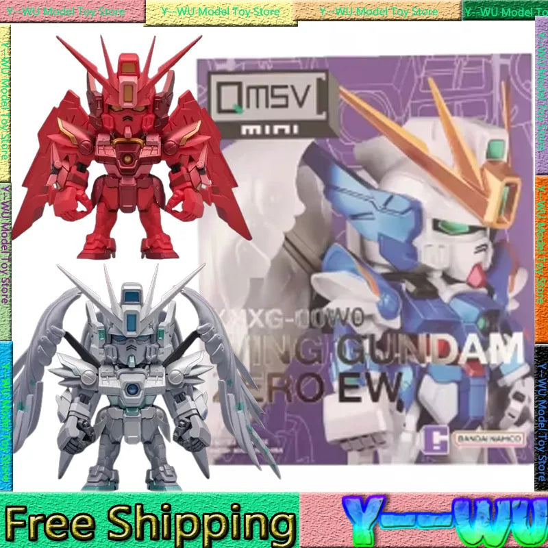 Bandai Blind Box Original Wing Zero Ew Qmsv-Mini Seriestrendy Figurine Box Action Figure Model Toy For Childrens Christmas Gifts