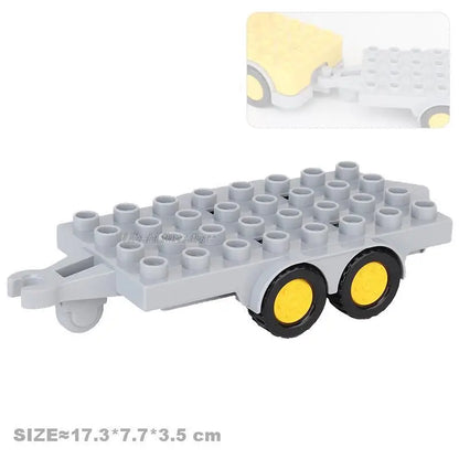 Big Building Block Accessories Compatible Duplos Houses Villas Construction Gear Rotate Connection Children Assembly Parts Toys