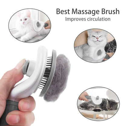 Self-Cleaning Pet Dog Brush and Hair Remover