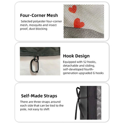 Mosquito Netting for Patio Canopy Umbrella Screen Netting for Porch Patio and Outdoor Living Spaces 4-Panel Patio Screen Walls