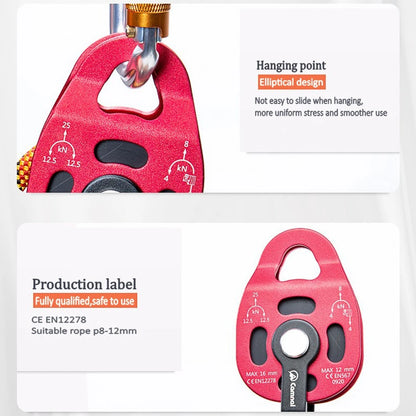 Climbing Pulley Professional Lift Accessory Lift Weight Pulley Device Rescue Survive Gear Rock Climb Heavy Transport Pulley Com