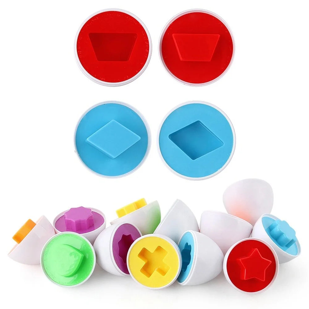 6PCS Montessori Learning Education Math Toys Smart Eggs 3D Puzzle Game For Children Popular Toys Jigsaw Mixed Shape Tools