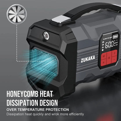 ZUKAKA 26800mAh Jump Starter with Air Compressor 4000A Booster Tyre Inflator Portable Car Battery Power Bank Charger Air Pump