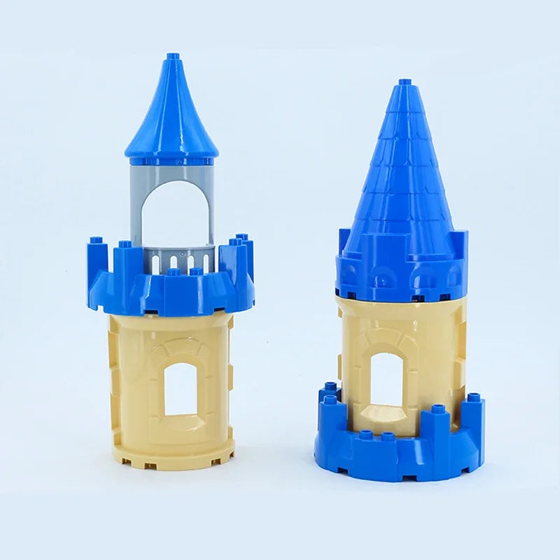 Big Particles Building Blocks Castle Scene Accessories Houses Roof Wall Compatible Large Bricks Educational Toys For Kids Gifts