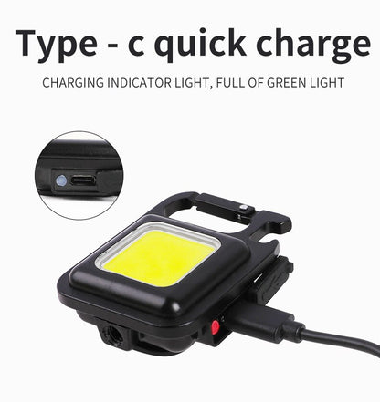1-5PCS Mini LED Flashlight Portable COB Keychain Work Lights 500LM USB Charging Waterproof For Outdoor Walking Camping Lighting