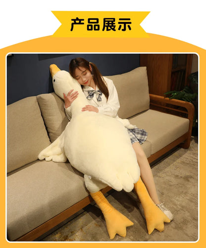 50-190cm Huge Cute Goose Plush Toys Big Duck Doll Soft Stuffed Animal Sleeping Pillow Cushion Christmas Gifts for Kids and Girls