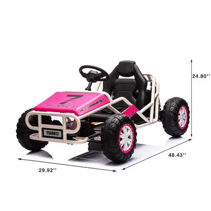 24V Ultimate Go-Kart, Ride On Toy for Big Kids Ages 6+, 2x200W Powerful Motor, 6MPH Outdoor/Off-road/Dirt Road Electric Car