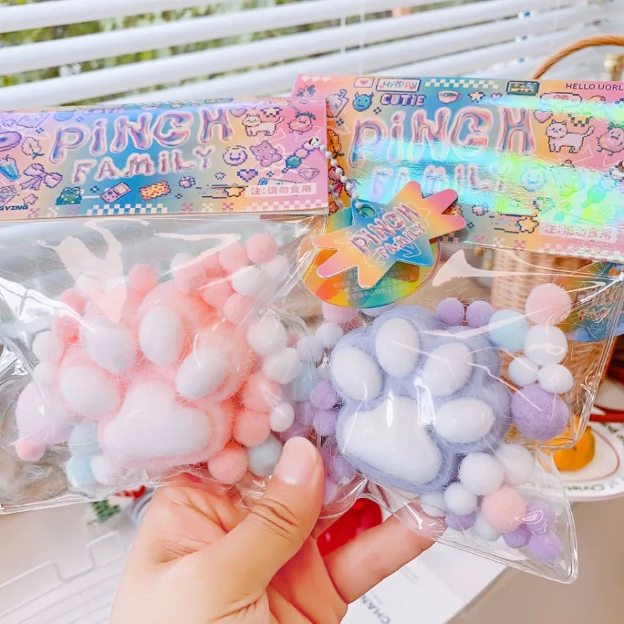 Plush Antistress Foot Paw Table Squishy Fidgets Toys for Kids Adults Squish Foot Toys Antistress Paws Kawaii Plush Cat Paw Fur