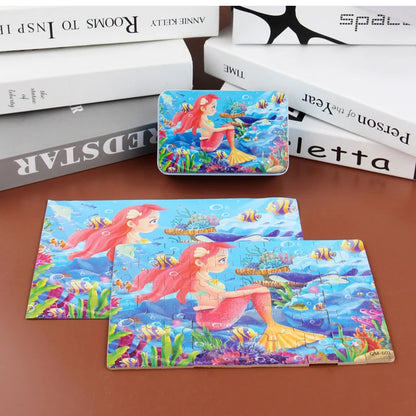 Puzzles for kids wooden Puzzle Toy Cartoon Animals  Mermaid Princess Education Montessori Gift for Children