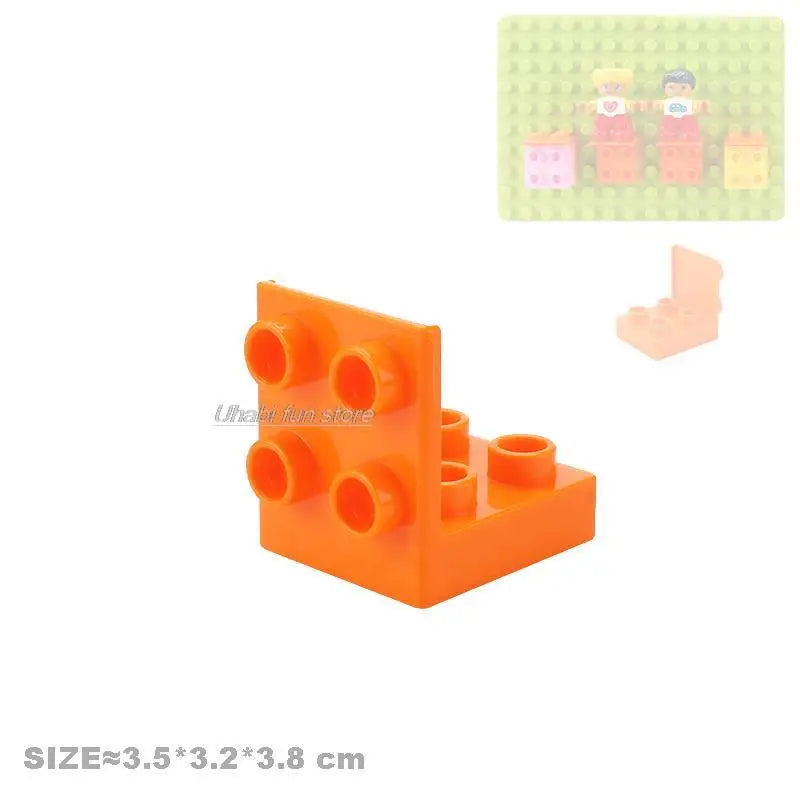 Big Building Block Accessories Compatible Duplos Houses Villas Construction Gear Rotate Connection Children Assembly Parts Toys