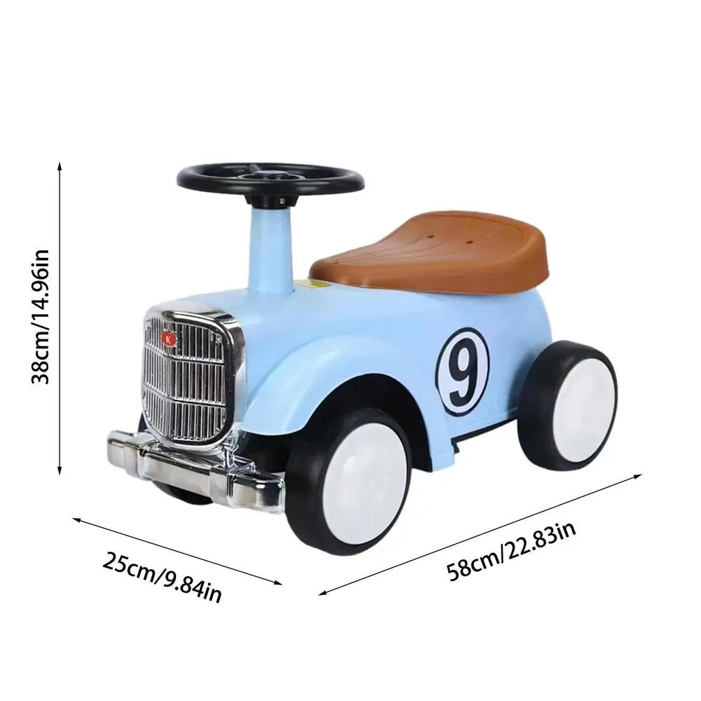 Toddler Ride On Car Vintage Toddler Car Ride On Cars With Limited Steering Wheels And Anti-Rollover Wheels Driving Car Toy