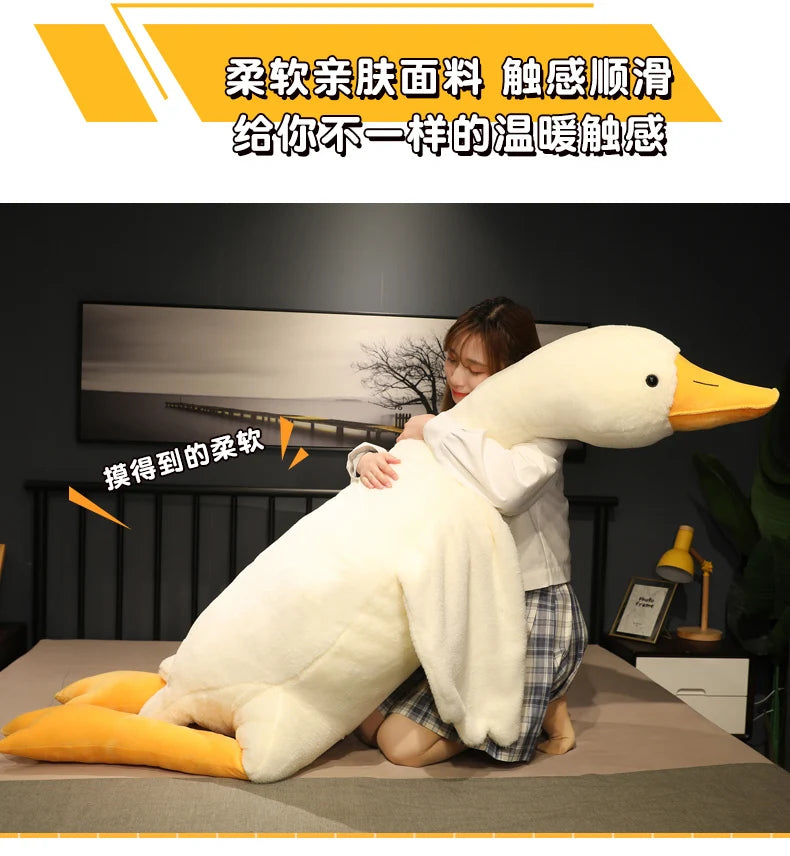 50-190cm Huge Cute Goose Plush Toys Big Duck Doll Soft Stuffed Animal Sleeping Pillow Cushion Christmas Gifts for Kids and Girls