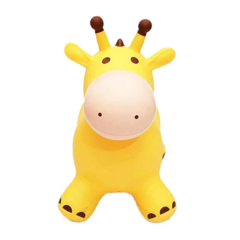 Inpany Bouncy Giraffe Hopper Inflatable Jumping Giraffe Bouncing Animal Toys