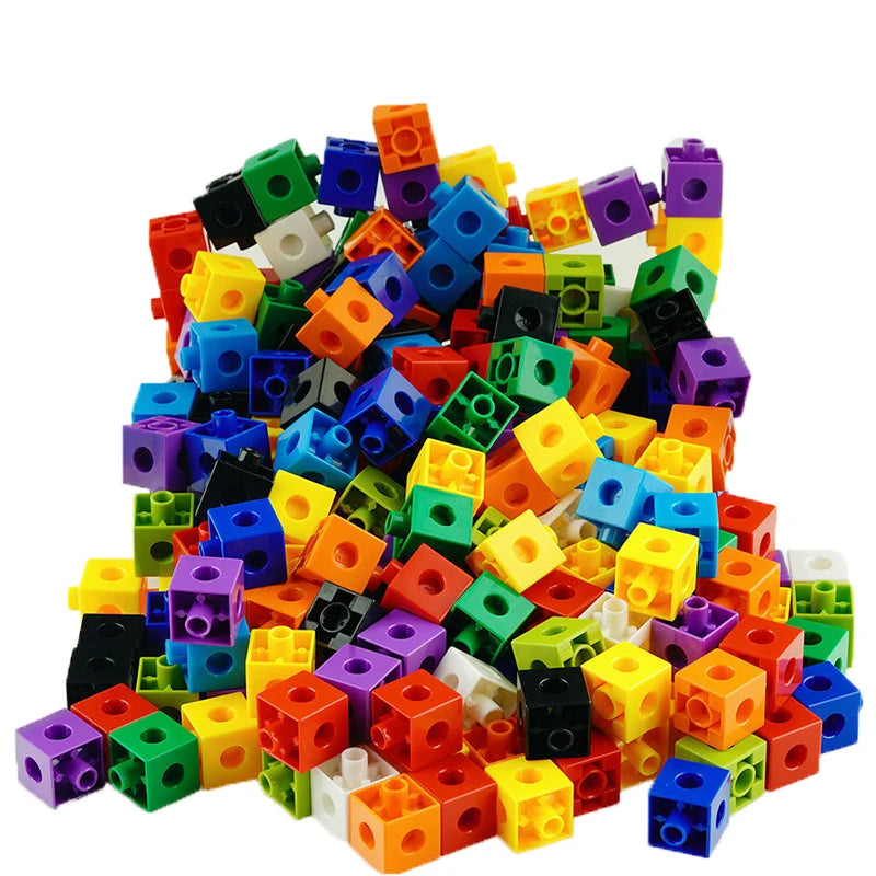 100pcs Mathematics Linking Cubes Interlocking Multilink Counting Stacking Blocks Kids Learning Educational Children Toys Gifts