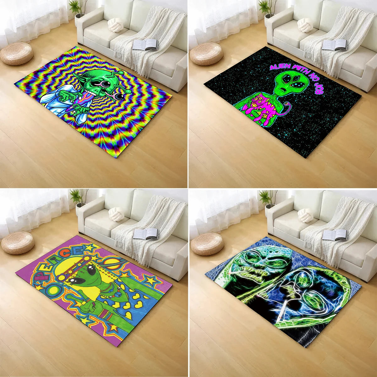 Abstract alien with an irregular shap Non-slip Multi Function carpet Living Room Entrance Floor Rugs Home Kitchen Hallway Decor