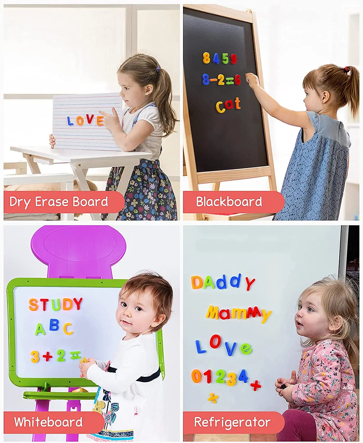 26 Magnetic Letters Plastic Refrigerator Stickers Uppercase Lowercase Numbers Toddlers Learn To Spell Count Educational Toys