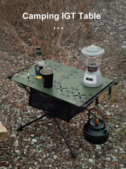 WESTTUNE Camping Folding Table Portable Aluminum Alloy Lightweight Table with Accessories Multifunctional Outdoor Table