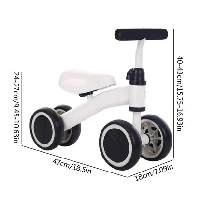 Baby Balance Bike 4 Wheels Toddler Bike Toy 1st Birthday Gifts for 10-36 Months Babies Indoor Outdoor Riding Toys