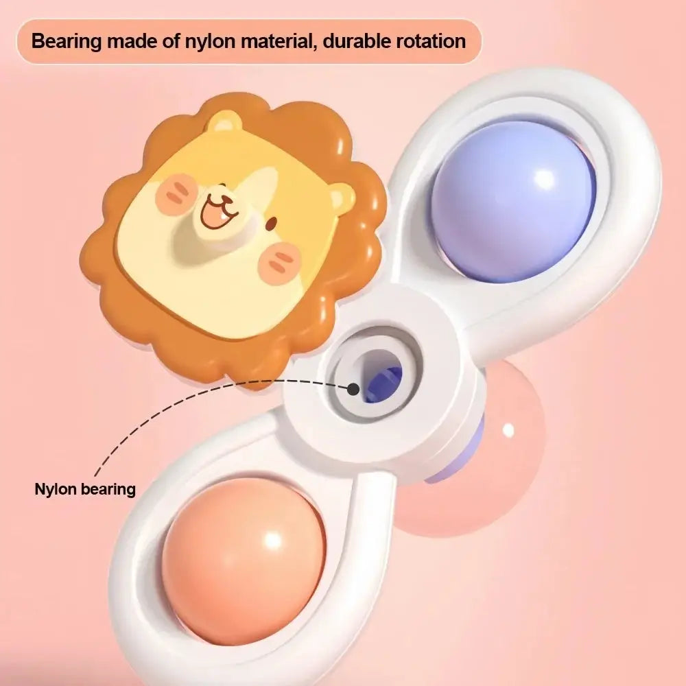 3 PCS Set Suction Cup Spinning Cartoon Animal Spinner Toys For Kids Window High Chair Tray Bath Table Travel for Children Gift