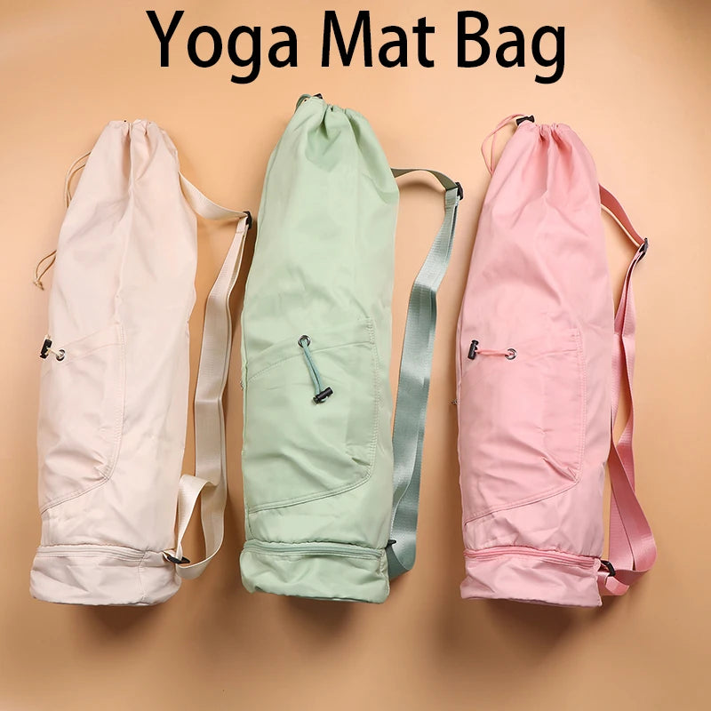 Large Capacity Exercise Yoga Mat Bag Multifunction Storage Bag Waterproof Fitness Bag Full-Zip Canvas Adjustable Shoulder Strap