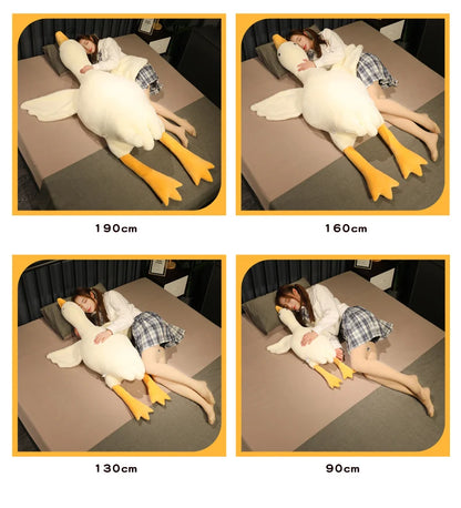 50-190cm Huge Cute Goose Plush Toys Big Duck Doll Soft Stuffed Animal Sleeping Pillow Cushion Christmas Gifts for Kids and Girls