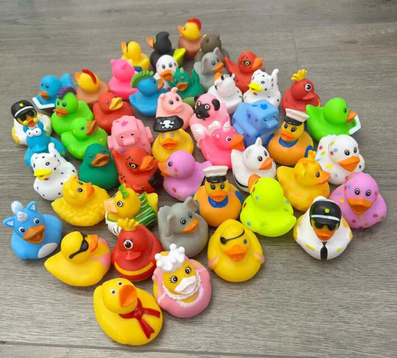 5-100pcs Rubber Duck Kids And Toddler Toy Duck Baby Bath Toys Summer Beach Shower Game Toy Birthday Gift For Children