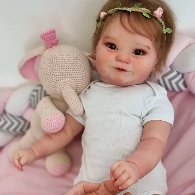 48CM Reborn Baby Girl Doll Popular Maddie with Hand-Root Hair Soft Cuddle Handmade Real Looking Baby Dolls Muñecas Bebes Reborns