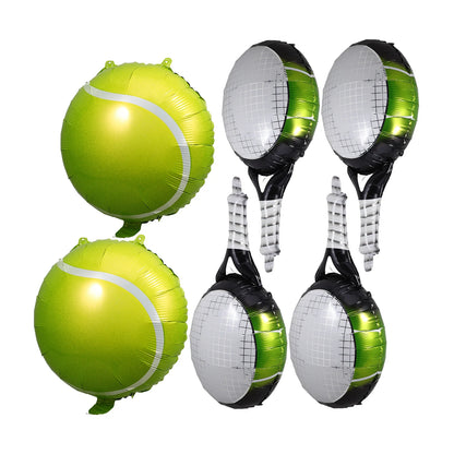 1 Set Tennis Racket and Tennis Ball Balloon for Sports Tennis Themed Birthday Party Supplies