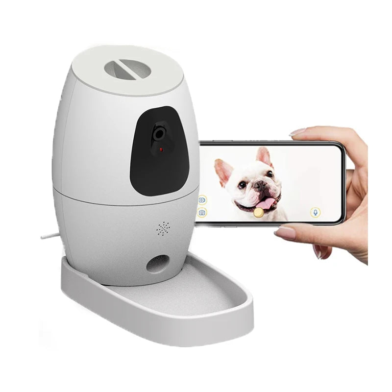 Smart Automatic Dog Camera Treat Dispenser, Pet Feeder with Camera, Remote Control App, Wi-Fi