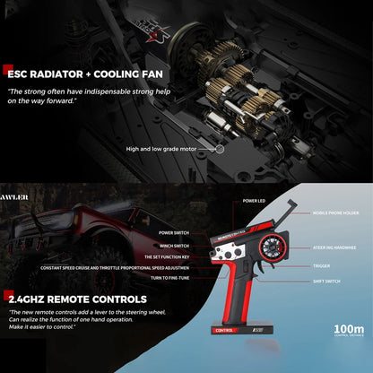 WLtoys 104020 1/10 Professional RC Car Off Road 4x4 2.4G 4WD Remote Control Cars 45 Minutes Working Time Climbing Car Adult Toy