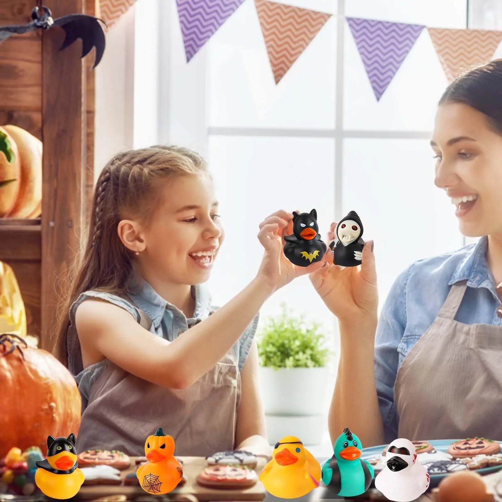 12/24/36PC Halloween Rubber Ducks, 2.5 Inch Halloween Ducks for Jeeps with Various Halloween Characters Novelty Rubber Duck Toys