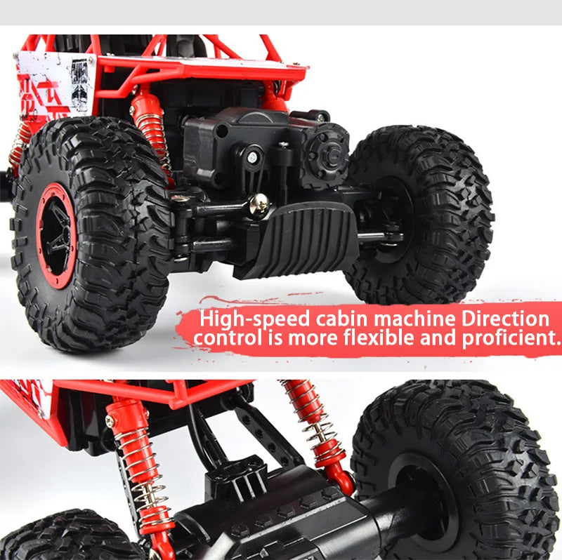 Remote Controlled Monster Truck, 2.4GHz 4WD Off-road RockTracked Vehicle, 1:16 All Terrain Rechargeable Electric Toy  Gifts