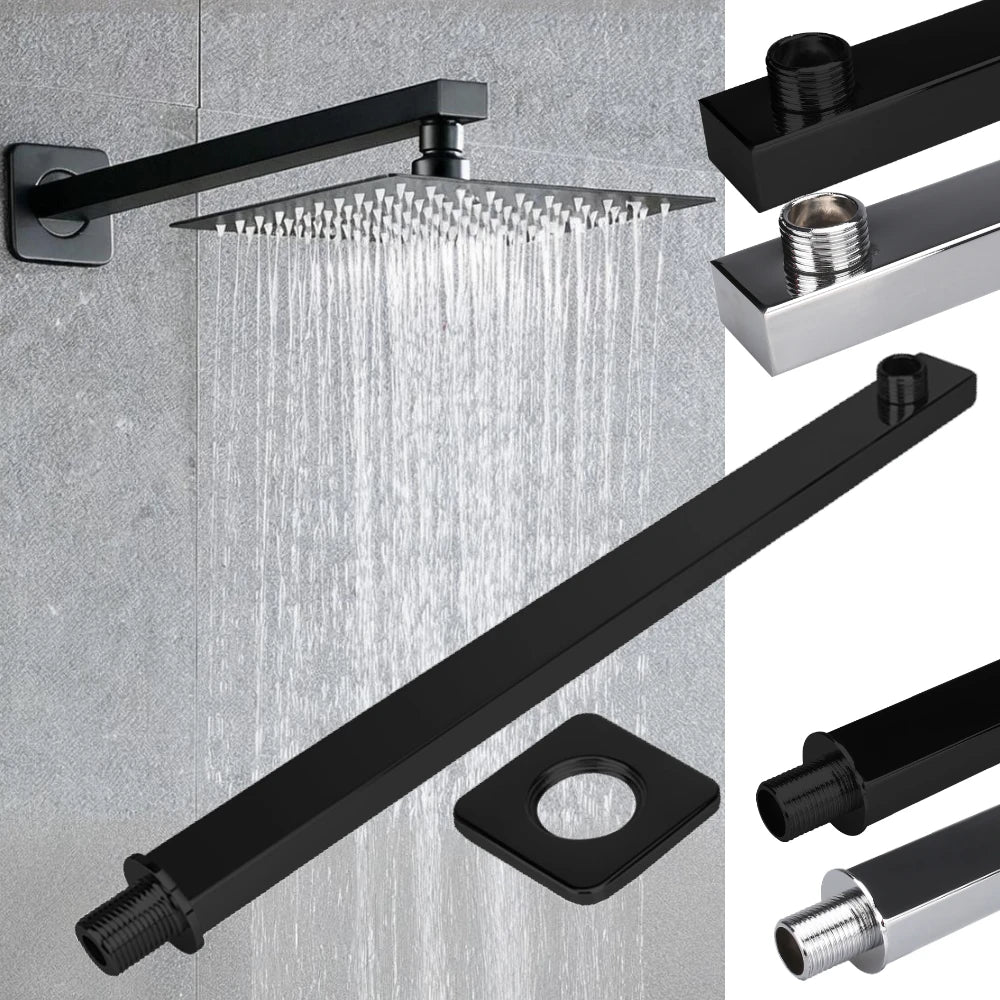 40cm Shower Arm Wall Mounted Shower Arm Shower Head Extension Shower Head Arm for Square Shower Head Rain Shower Head