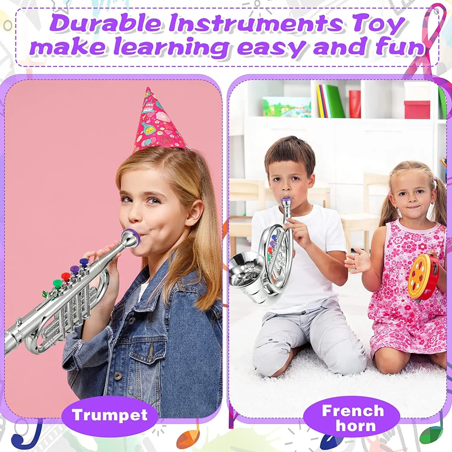 Classical Clarinet Trumpet Saxophone Imitation Musical Instrument Toys Boys Girl Early Education Learning Tool for Kids Children