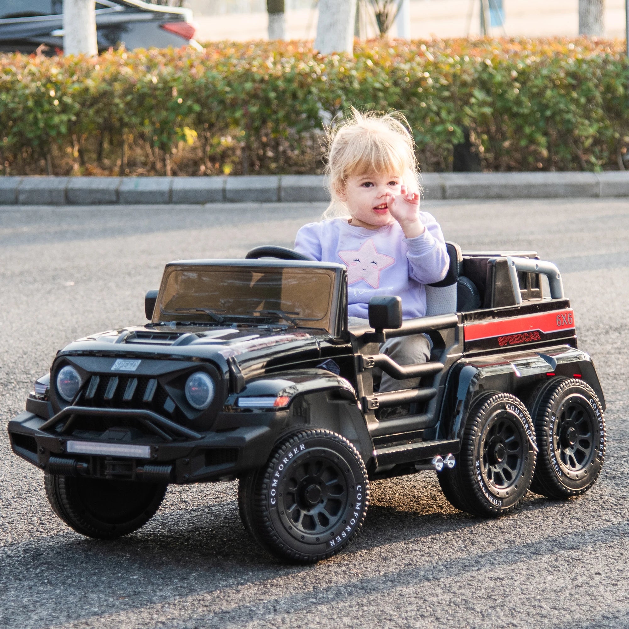 24V Ride On Car for Kids Battery Powered Ride On 4WD Toys with Remote Control,Parents Can Assist in Driving,Music and Lights