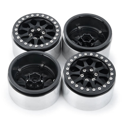 YEAHRUN 2/4pcs Metal Beadlock 2.2 inch Wheel Rims Hubs for Axial Wraith 90048 RR10 TRX-4 1/10 RC Crawler Car Upgrade Parts
