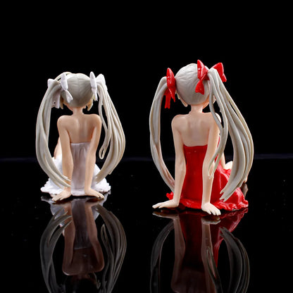 7.5cm Anime Yosuga No Sora Action Figure Kasugano Sora White Dress Sexy Girls Kasugano Dome Doll PVC Collectible Model Car Toy