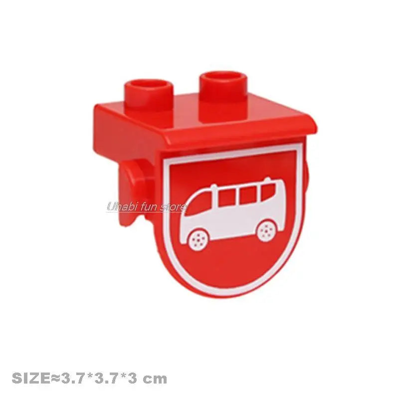 Big Building Block Accessories Compatible Duplos Houses Villas Construction Gear Rotate Connection Children Assembly Parts Toys