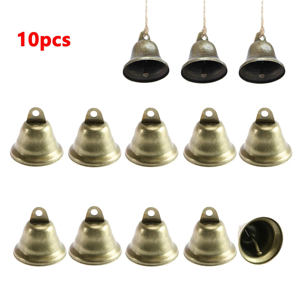 10pcs 38mm Cat Dog Collar Brass Bells Vintage Bronze Pet Necklace Pendant Christmas Tree Jingling Bells DIY Craft Wind Chimes