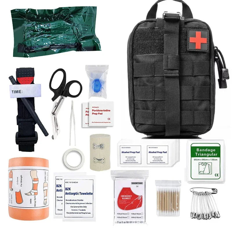 Tactical First Aid Kit EDC Survival Emergency Kits Bag Gear Outdoor Hunting IFAK EMT Medical Pouch Tourniquet Bandage