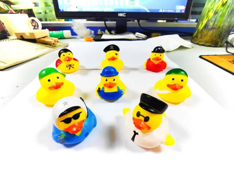 5-30Pcs/Lot Rubber Ducks Baby Bath Toys Kids Shower Bath Toy Float Squeaky Sound Duck Water Play Game Gift For Children