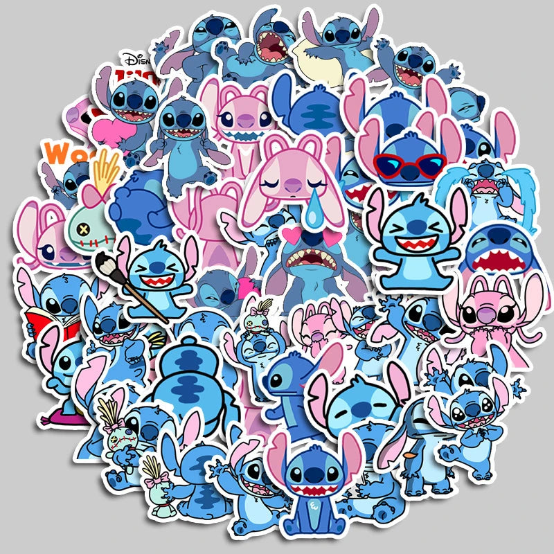 50 Pcs Cute Cartoon Lilo Stitch Stickers Graffiti for Scrapbook Laptop Phone Luggage Skateboard Decals Sticker Toy Holiday gifts