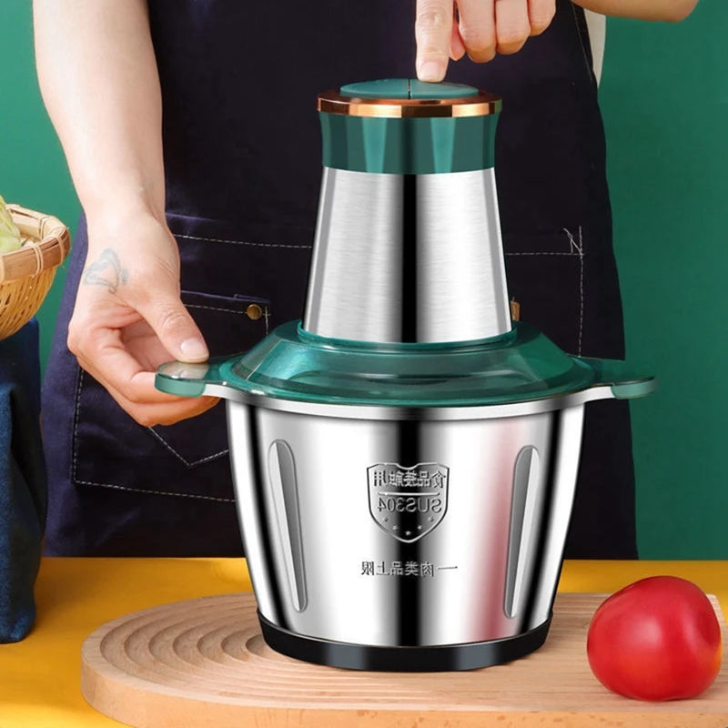 1 Piece Electric Meat Grinder 3L Blenders Stainless Steel Multifunction Vegetable Chopper Slicer EU Plug