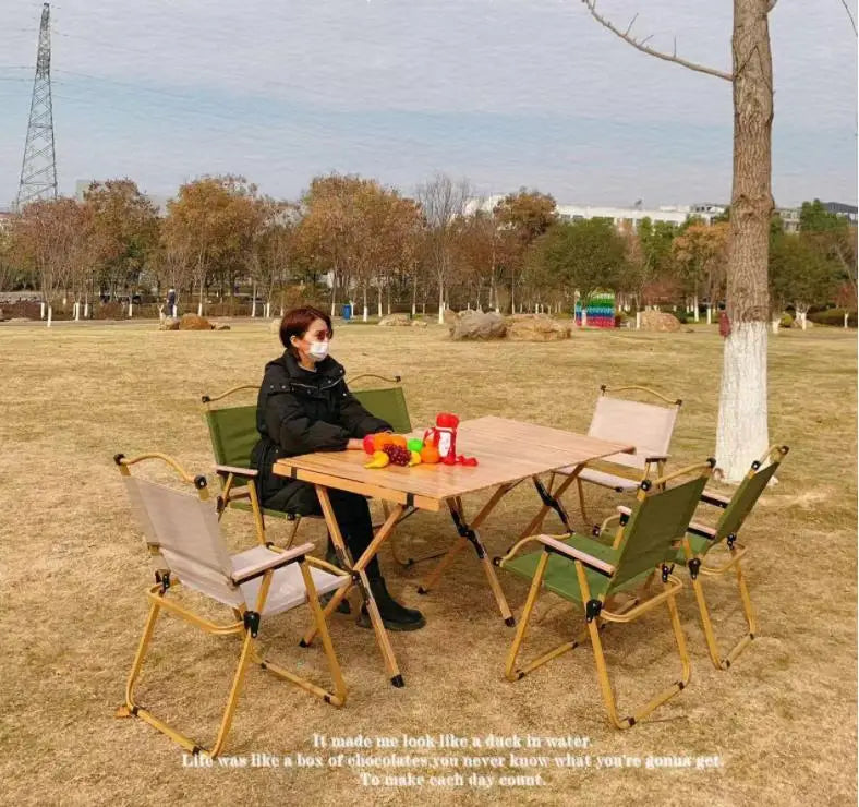 Solid Wood Folding Table Camping Wind Bar Grill Hot Pot Booth Fair  with Heightened Egg