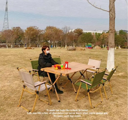 Solid Wood Folding Table Camping Wind Bar Grill Hot Pot Booth Fair  with Heightened Egg