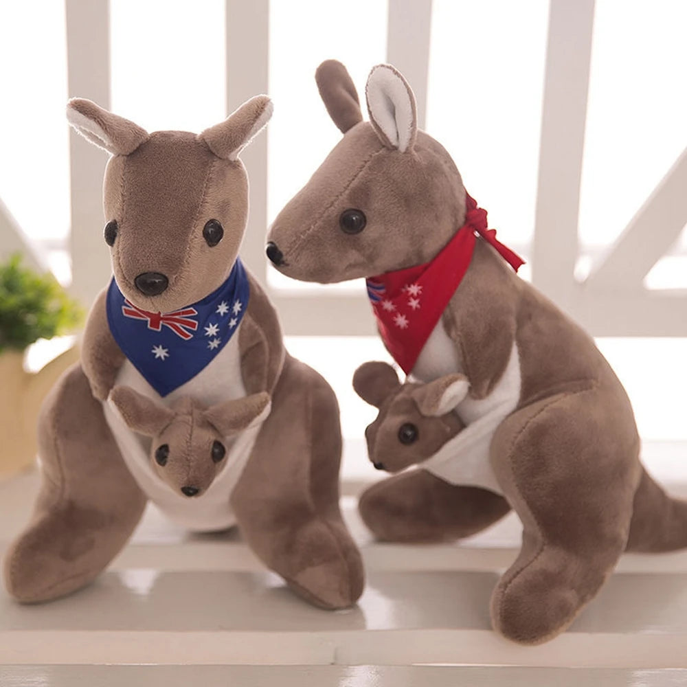 28CM Australian Kangaroo Plush Toy Kangaroo Baby Creative Mother-Child Cute Doll Festive Gift For Children&